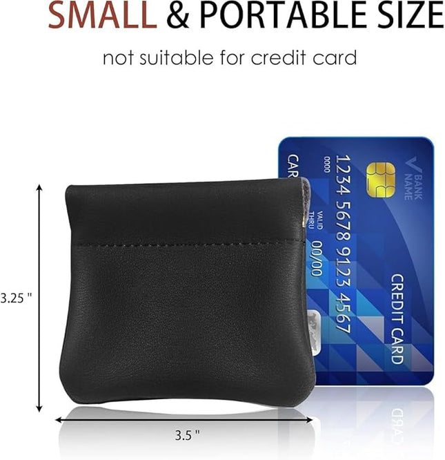 ZYLOXAR Squeeze Coin Purse Genuine Leather Wallet Compact Change Holder Travel Pouch for Women Gift Box (Blue)