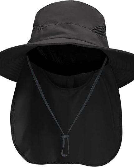 NPQQUAN Sun Hats for Men Women with Neck Flap UPF 50+ UV Protection Wide Brim Bucket Hat Safari Hiking Fishing Hats