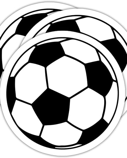 (3PCS) Soccer Ball Stickers – Waterproof Vinyl Decals for Laptop, Water Bottle, Notebook, Phone, Gift for Soccer Players, Teams, Fans, Sports Stickers – 3" x 3"