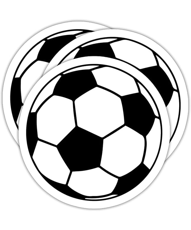 (3PCS) Soccer Ball Stickers – Waterproof Vinyl Decals for Laptop, Water Bottle, Notebook, Phone, Gift for Soccer Players, Teams, Fans, Sports Stickers – 3" x 3"