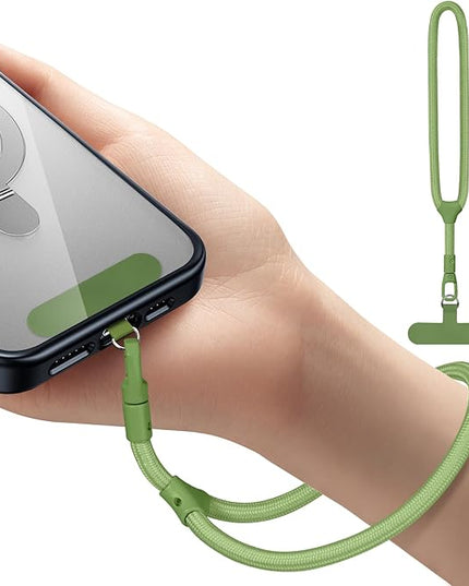 Dadanism Phone Wrist Strap, Universal Adjustable Hand Wrist Strap Lanyard for iPhone 17 and Most Smartphones, Multifunctional Patch Lanyard with Phone Tether Tab for Women and Men, Matcha Green