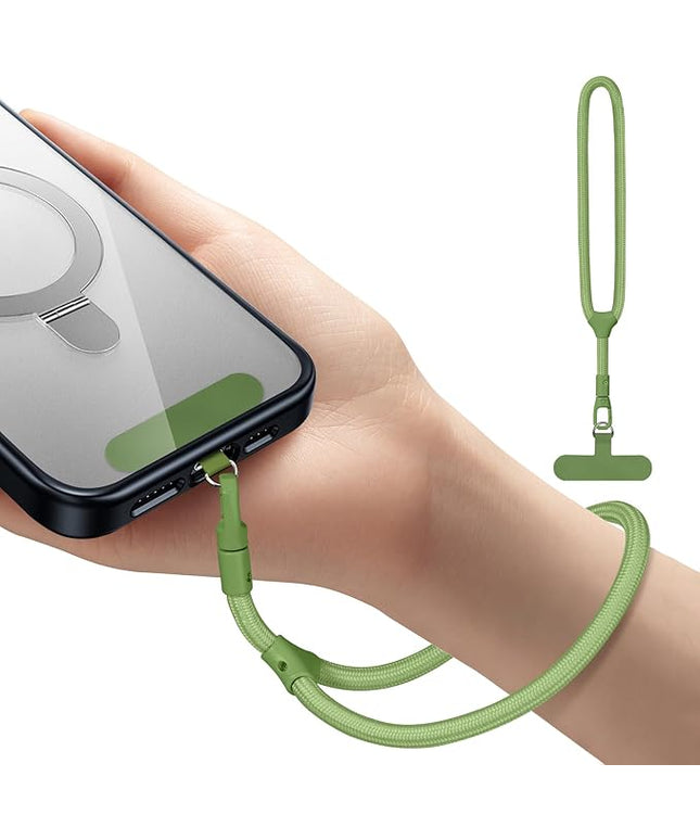 Dadanism Phone Wrist Strap, Universal Adjustable Hand Wrist Strap Lanyard for iPhone 17 and Most Smartphones, Multifunctional Patch Lanyard with Phone Tether Tab for Women and Men, Matcha Green