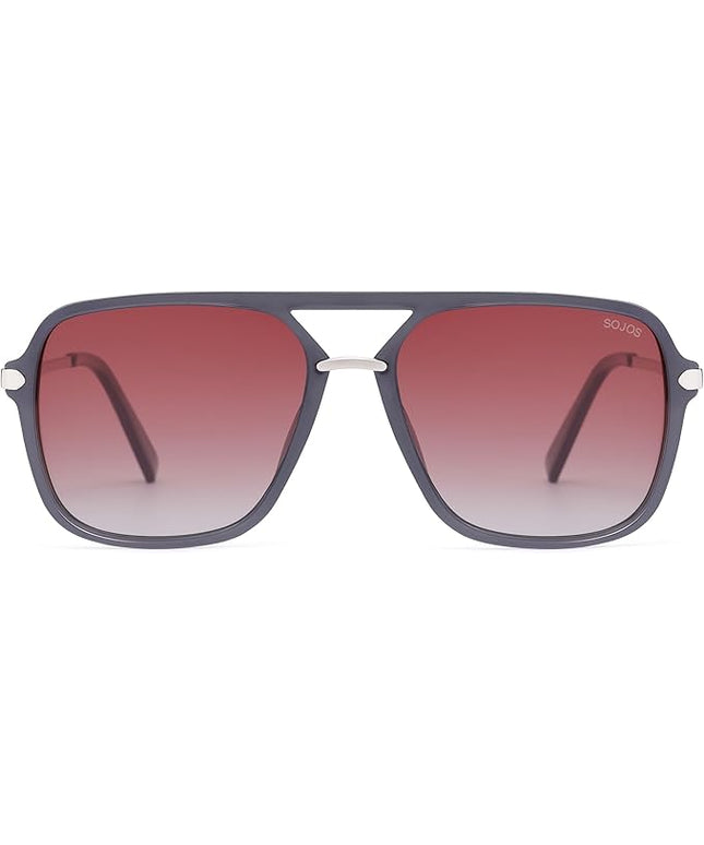 SOJOS Sunglasses for Women & Men, Square, Retro, Polarized Lens, Trendy Aviator, 90s Shades