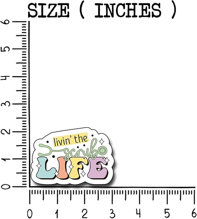 (3Pcs) Livin' The Scrub Life Sticker Nurse Sticker Decorate Books Laptop Phone Water Bottles Kindles Stickers Tumbler Waterproof Vinyl Decorate Sticker 3" Inch