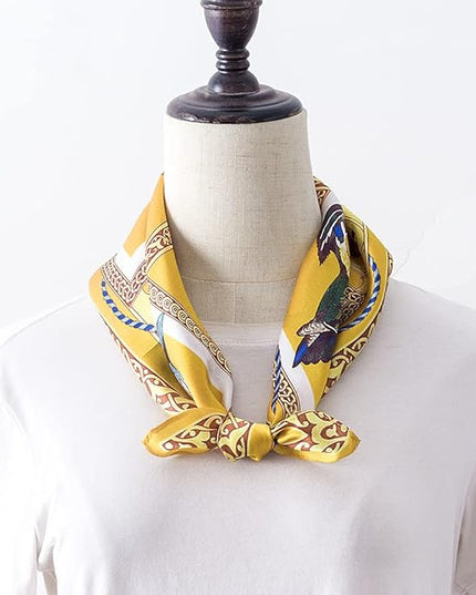 ANDANTINO 100% Mulberry Silk Scarf -21” Lightweight Square Neckerchief – Breathable Digital Printed Scarves with Gift Packed