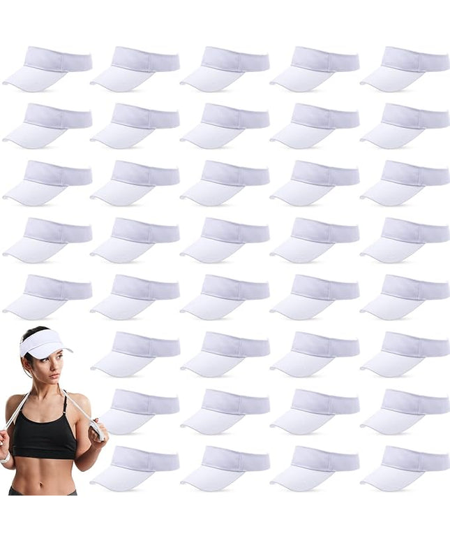 Silkfly 36 Pack Sun Visor Hats Adjustable Sports Athletic hat UV Protection Sun Visor Cap for Men Women Tennis Running Golf