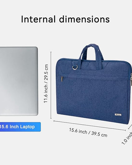 Voova Laptop Bag 15.6 Inch, Waterproof Computer Sleeve Carrying Case with Shoulder Straps & Handle Compatible with Macbook Air 15 M2/M3/M4, MacBook Pro 15/16, 15-16 Inch Hp Dell Lenovo Asus, Blue