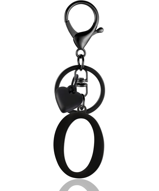 A-Z Heart Initial Letter Keychain, Stainless Steel Alphabet Charm for Handbags, Gift for Women and Girls