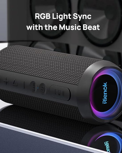 RIENOK Portable Bluetooth Speaker 30W Dual Pairing True Wireless Stereo HD Sound IPX7 Waterproof Outdoor Sport Shower Wireless Speaker Bluetooth 5.3 for Home Party
