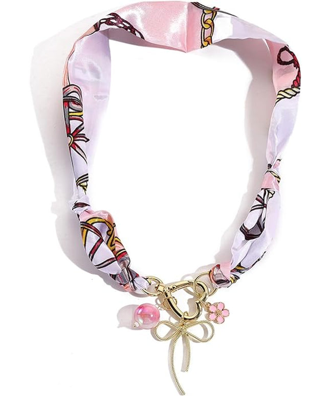 HETICA Scarf Necklace for Women Silk Western Charm Necklaces Fashion Accessory Jewelry Gift