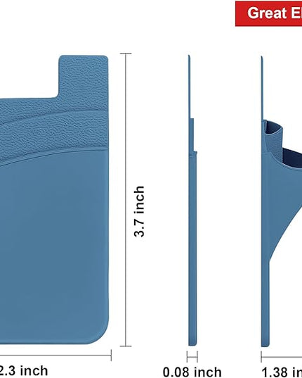 Senose Phone Wallet, Phone Card Holder Stick On Silicone Credit Card Holder for Back of Cellphone, Business Card & Id Compatible for iPhone Android Any Smartphone