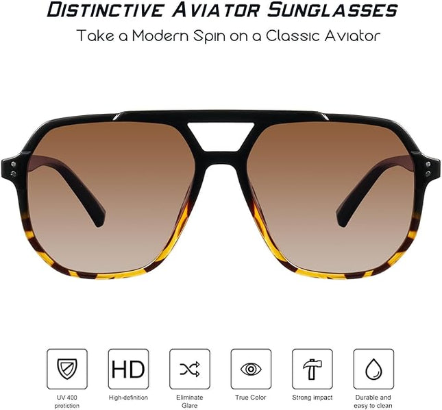 mosanana Oversized Aviator Sunglasses for Women and Men with Polarized Lens MS52243