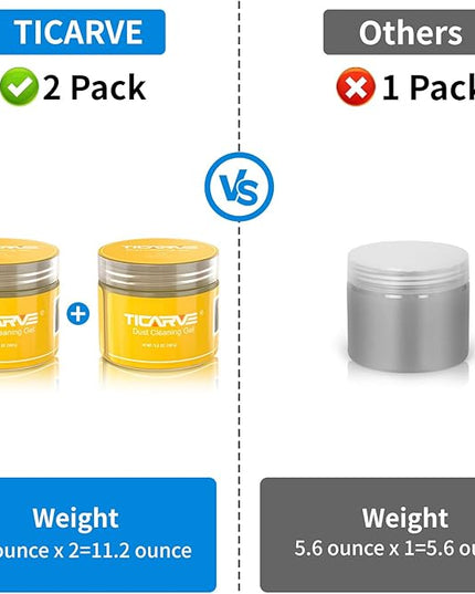 TICARVE 2Pack Cleaning Gel Car Putty Car Cleaning Putty Gel Auto Detailing Car Interior Cleaner Cleaning Kits Clean Slime Car Assecories Keyboard Cleaner Yellow (320g/11.2oz)