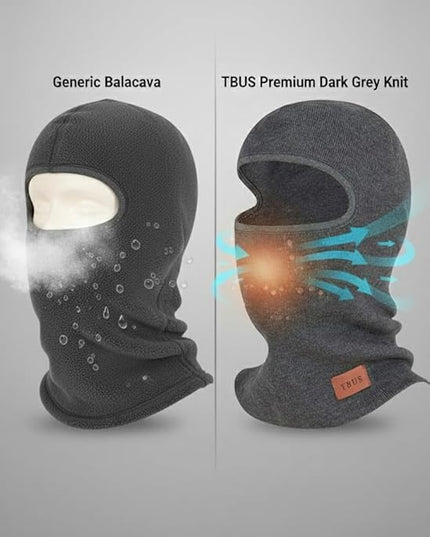 TBUS Men’s Knit Insulated Face Mask Beanie, Thermal Full Face Cover Ski Mask for Cold Weather for Women and Men