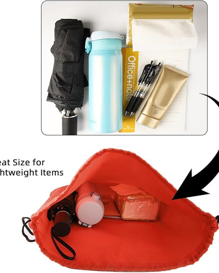 GoodtoU Drawstring Backpack, Nylon Cinch Sack Gym Bag for Sport, Traveling, Team (Red, 128Pcs)