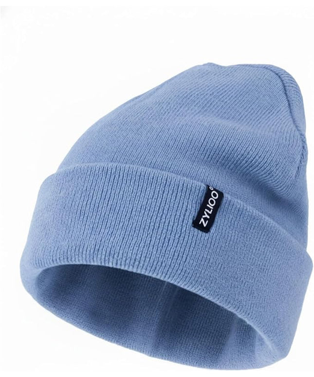 Zylioo Oversize Beanie Hats, XXL Big Size Ribbed Knit Cuffed Winter Hat for Cold Weather, Warm Skull Watch Cap