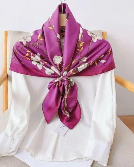 Julunar Silk Like Head Scarf for Women - Satin Large Hair Scarves - 35" Square Silk Hair Wrap for Sleeping with Gift Packed