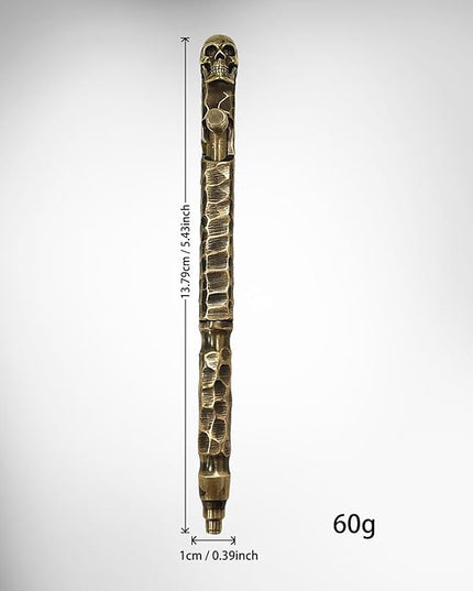 Vintage Bolt Action Pen: Heavy Brass Ballpoint Pen – luxury Skull Design, Refillable for Smooth Writing