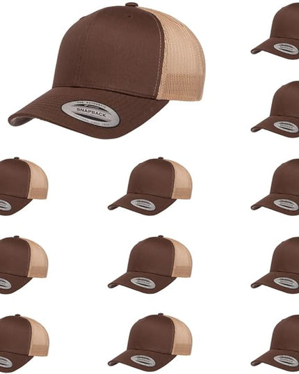 Yupoong Classic Premium Mesh 6 Panel Retro Trucker Cap | Mid Profile Snapback | OSFA | Bulk Pack Available
