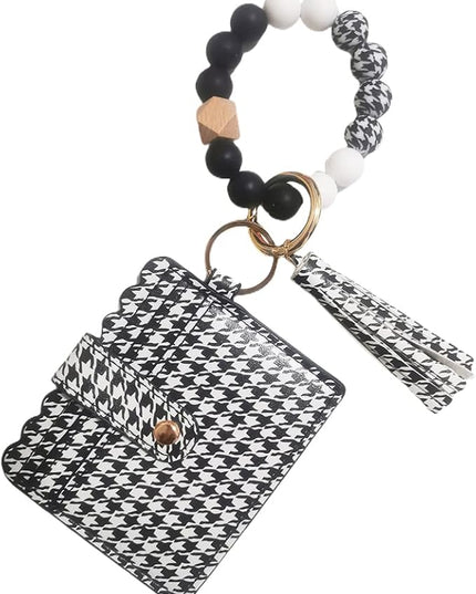 Wristlet Keychain for Women Silicone Key Ring Bracelet Wristlet Wallet Bracelet Keychain Card Holder Keyring