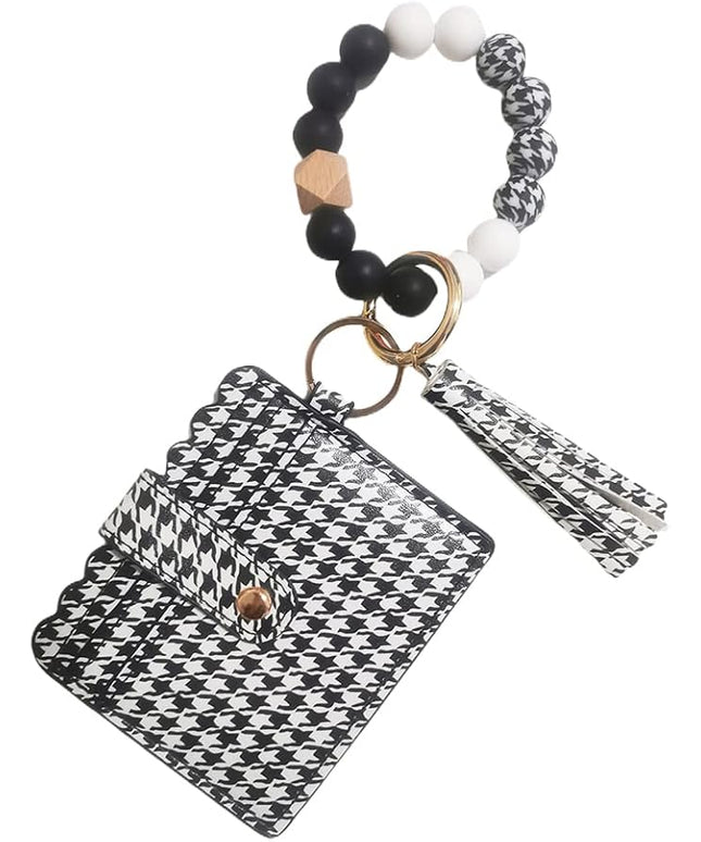 Wristlet Keychain for Women Silicone Key Ring Bracelet Wristlet Wallet Bracelet Keychain Card Holder Keyring