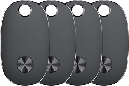 Tracker Tags-4 Pack, Bluetooth Tracker Works with Apple Find My APP (iOS Only), Keys Finder and Item Locator for Luggage, Backpack, Suitcases, Replaceable Battery, IP67 Waterproof weTag pro