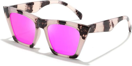 FEISEDY Vintage Square Cat Eye Sunglasses Women Trendy Cateye Sunglasses B2473