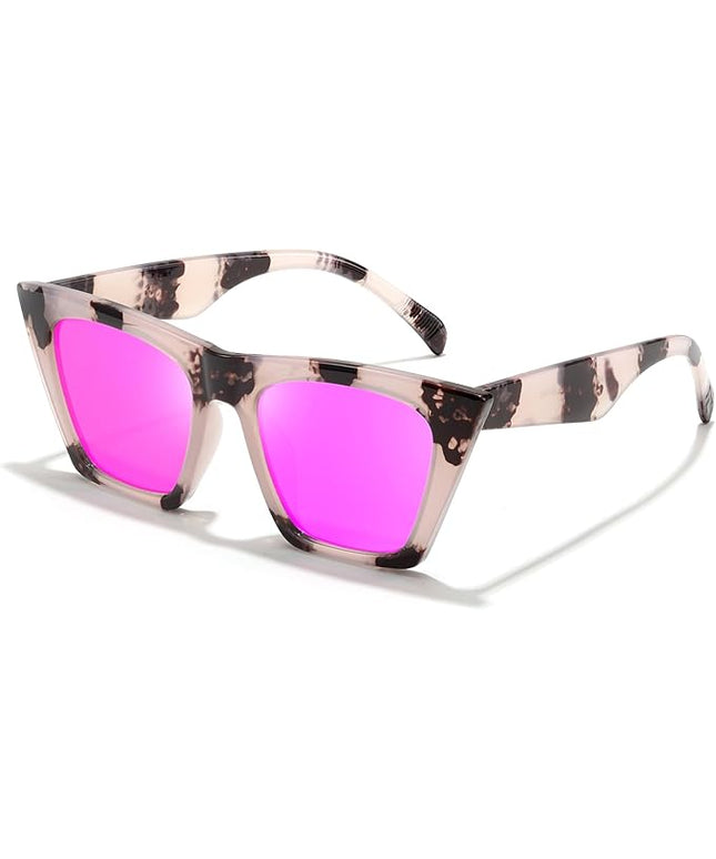 FEISEDY Vintage Square Cat Eye Sunglasses Women Trendy Cateye Sunglasses B2473