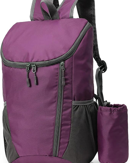 DOVO Hiking Backpack, Waterproof and Wear-resistant Lightweight Backpack Packable,Outdoor Travel Camping Daypack Foldable-PURPLE