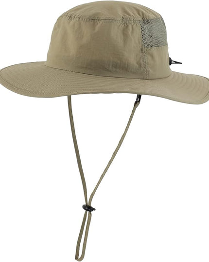 Home Prefer UPF50+ Mens Sun Hat Wide Brim Fishing Hat Womens UV Protection Cap Breathable Mesh Safari Gardening Bucket Hat