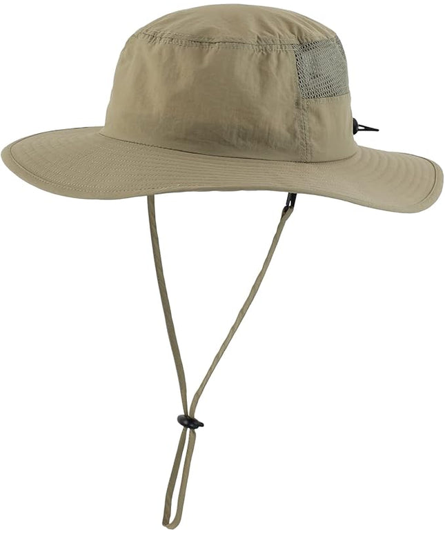 Home Prefer UPF50+ Mens Sun Hat Wide Brim Fishing Hat Womens UV Protection Cap Breathable Mesh Safari Gardening Bucket Hat