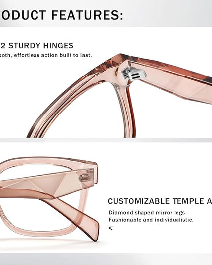 kimorn Blue Light Blocking Glasses,Anti Eyestrain & UV Protection,Square Frame Glasses for Women and Men