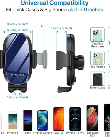 Miracase Universal Cup Phone Holder for Car, [Upgraded Version] Adjustable Long Neck Car Cup Holder Phone Mount Cradle Friendly Compatible with iPhone Samsung Google and All Smartphones, Blue
