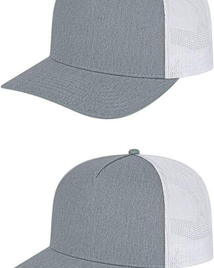 Cap America i3039 Classic 5 Panel Mid Profile Structured Trucker Mesh Back Cap w/ & Adjustable Snapback