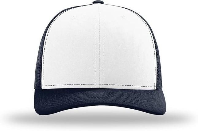 Richardson 112 Trucker Hat - Premium Adjustable Snapback Hat - Structured Six Panel Richardson Blank Caps