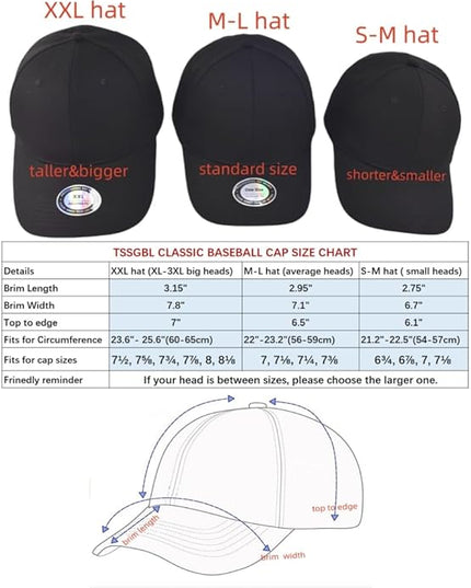 TSSGBL Classic Mesh Trucker Hat, Small & OSFM & XXL Options, Men Women Basic Adjustable Snapback Plain Blank Baseball Cap