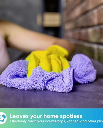 HOMEXCEL Purple Microfiber Cleaning Cloth, 12 Pack Premium Microfiber Towels for Cars, Lint Free, Scratch-Free, Highly Absorbent, Reusable Cleaning Rags for Car, Household, Kitchen, Window,11.5"X11.5"