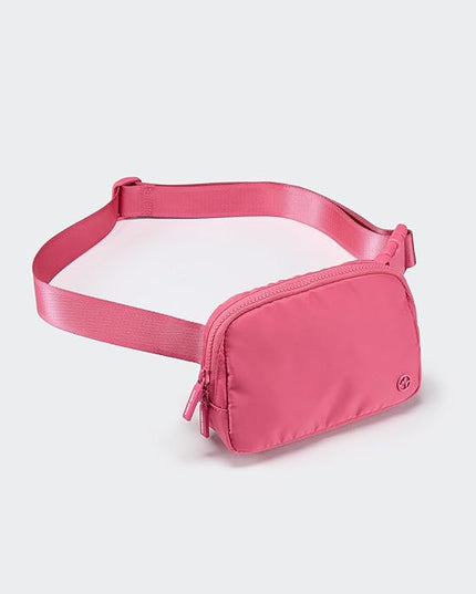 Pander Two Way Zipper Fanny Pack Nylon Everywhere Belt Bag for Women, Water Repellent Waist Packs, Crossbody Bags with Adjustable Strap (Hot Pink).