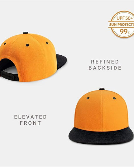 CHOK.LIDS Flat Bill Visor Classic Snapback Hat Blank Adjustable Brim High Top End Trendy Color Style Plain Tone Baseball Cap