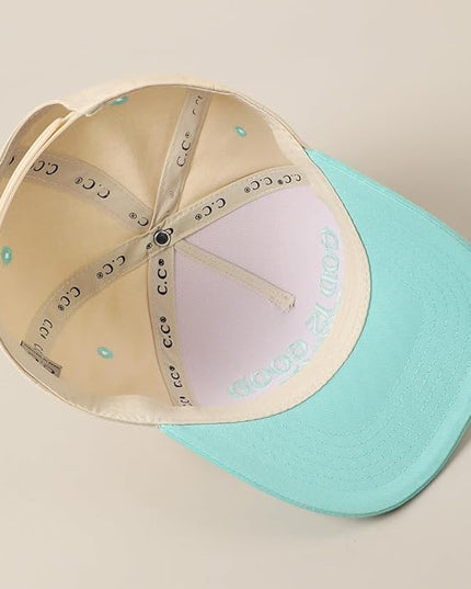 MIRMARU Two-Tone Vintage Canvas Trucker Hats for Men & Women, Adjustable Size Baseball Caps with Trendy Embroidered Design