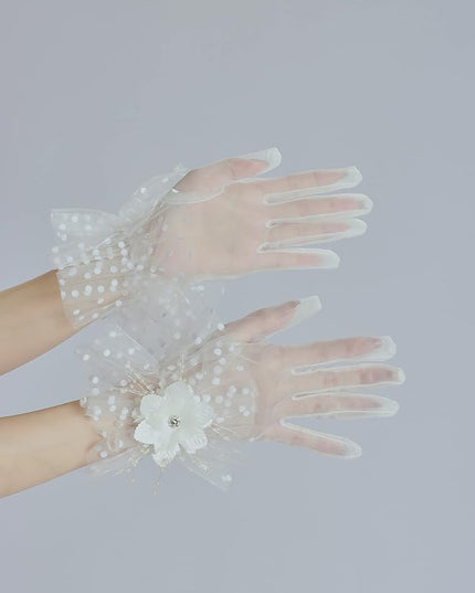 Sahabowi Satin Gloves Formal Bridal Banquet Party Wedding Opera Solid Colorful Mitten For Women