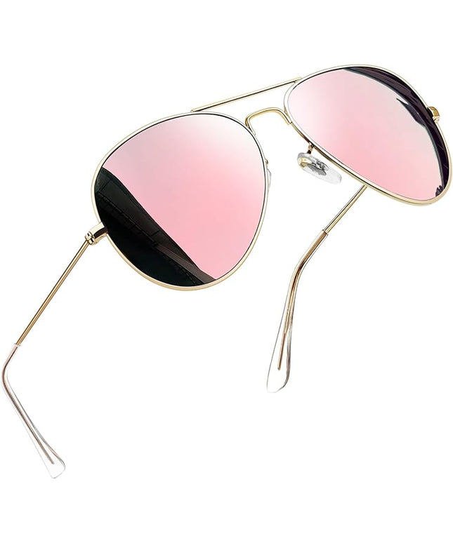 Joopin Polarized Metal Aviation Sunglasses Men, Classic Military Sun Glasses Women, Rectangle Shades UV400 Protection Costume