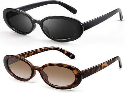 DANAMY Sunglasses Womens Retro Oval Sunglasses for Women Men Fashion Small Oval Sun Glasses 90s Vintage Driving Shades