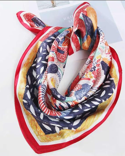ANDANTINO 100% Mulberry Silk Scarf -21” Lightweight Square Neckerchief – Breathable Digital Printed Scarves with Gift Packed