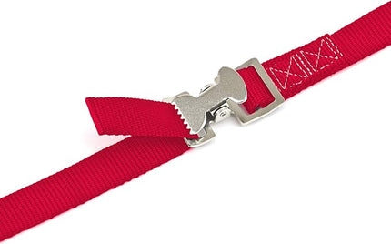 PowerTye 1in x 4ft Utility Lashing Strap - Made in USA - 150 lb. Working Load Limit / 450 lb. Breaking Strength - Red (4-Pack)
