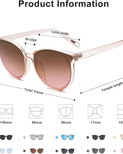 SOJOS Fashion Round Sunglasses for Women Men Oversized Vintage Shades SJ2057