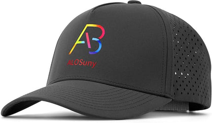 AB ALOSUNY Men Adjustable Baseball Cap with Curved Breathable Quick-Drying Laser-Cut Mesh Back Closure Hat