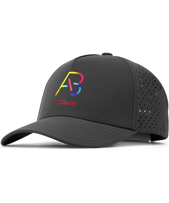 AB ALOSUNY Men Adjustable Baseball Cap with Curved Breathable Quick-Drying Laser-Cut Mesh Back Closure Hat