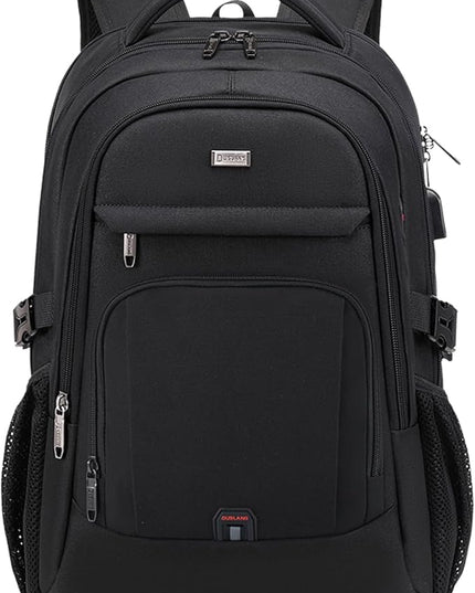 DUSLANG 17 Inch Laptop Backpack for Travel Water Resistant College Backpack for Men Women Laptop Bag with USB Charging Port,Black