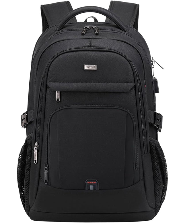 DUSLANG 17 Inch Laptop Backpack for Travel Water Resistant College Backpack for Men Women Laptop Bag with USB Charging Port,Black
